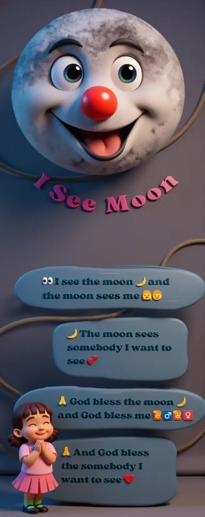 I see the moon and moon sees me