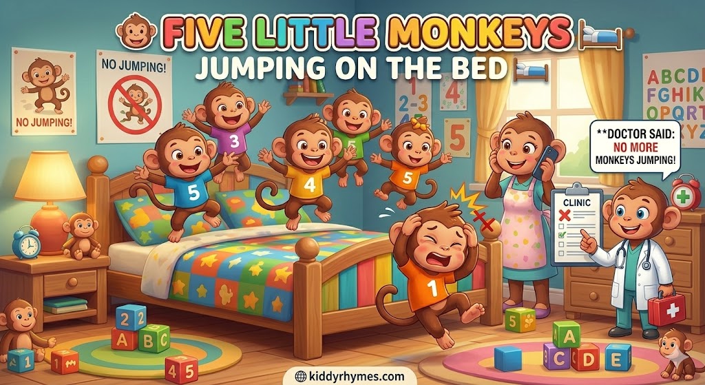 Five Little Monkeys Jumping on the Bed Rhyme