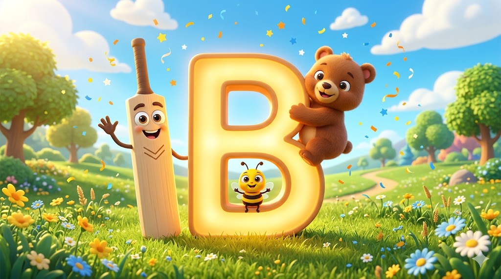 Letter B Formation Rhyme for Preschoolers