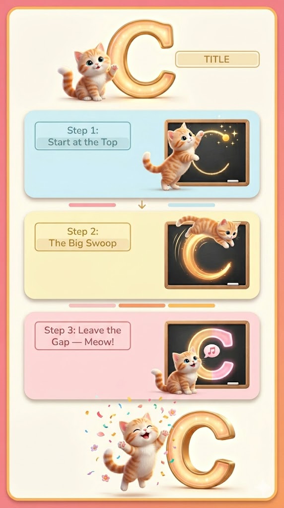 Step-by-Step Letter C Formation